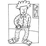 Boy In Pajamas And Sleepers