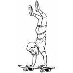 Boy On Hands At Skateboard