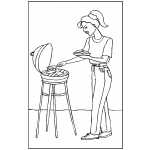 Woman Making Barbeque