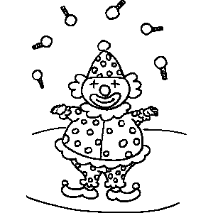 Clown Juggling Coloring Sheet 