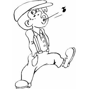 Whistling Boy Coloring Sheet 