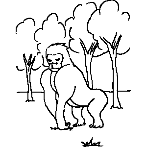 Gorilla Coloring Sheet 