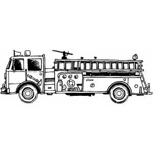 Fire Truck Side Coloring Sheet 