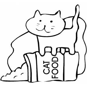 Cat With Food Coloring Sheet 