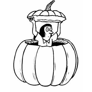 Little Person In Pumpkin Coloring Sheet 