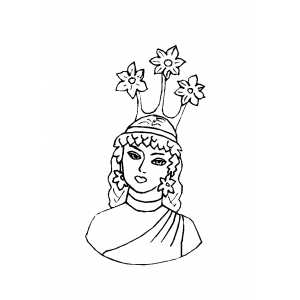 Princess With Flowers Crown Coloring Sheet 
