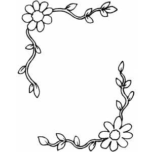 Flowers Frame Coloring Sheet 
