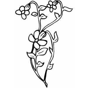 Curved Flowers Coloring Sheet 