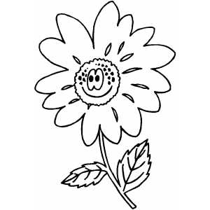 Happy Flower Coloring Sheet 