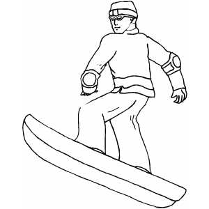 Snowboarder With Sunglasses Coloring Sheet 