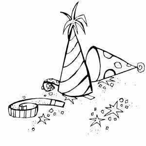 Party Stuff Coloring Sheet 