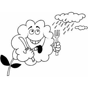 Thirsty Flower Waiting For Rain Coloring Sheet 