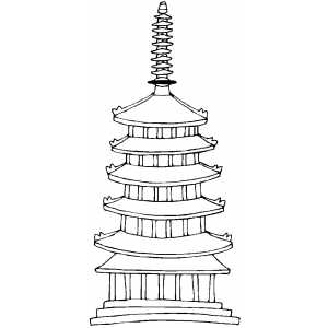 Horiyuji Temple Coloring Sheet 