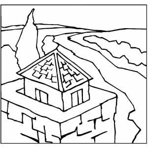 Tower On The Road Coloring Sheet 