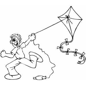 Flying A Kite Coloring Sheet 