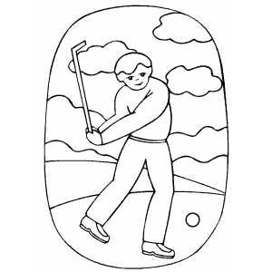 Golfer Strike Coloring Sheet 