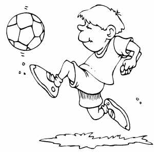 Happy Soccer Player Coloring Sheet 