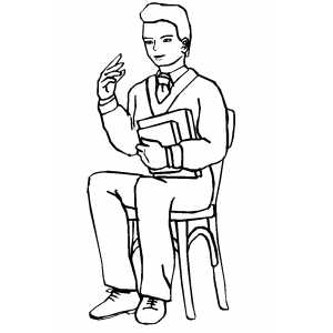 Teacher Sitting On Chair Coloring Sheet 