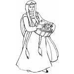 Woman With Basket Of Apples