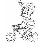 Old Man Cycler Waving