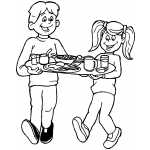 Kids With Breakfast Tray