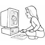 Girl Working On Computer