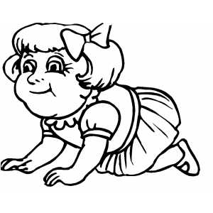 Crawling Doll Coloring Sheet 