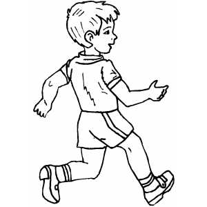 Fast Walking Boy Coloring Sheet 