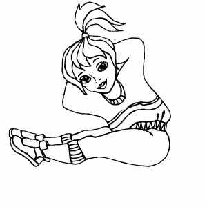 Girl Doing Situps Coloring Sheet 