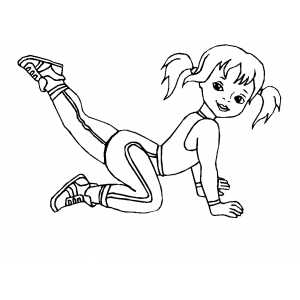 Girl Exercising Coloring Sheet 