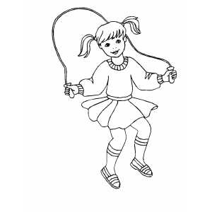 Girl Jumping Rope Coloring Sheet 