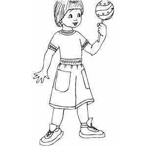 Girl With Lollipop Coloring Sheet 