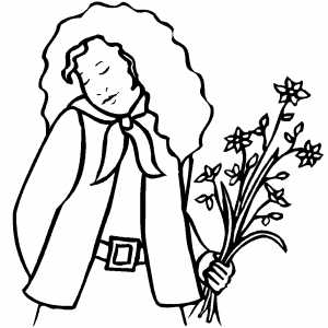 Girl With Long Hair And Flowers Coloring Sheet 