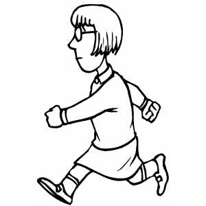 Running Girl Coloring Sheet 