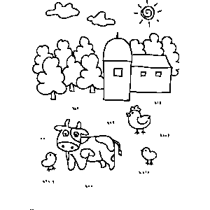 Farm Animals Coloring Sheet 