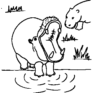 Hippo Coloring Sheet 