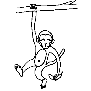 Monkey with Banana Coloring Sheet 