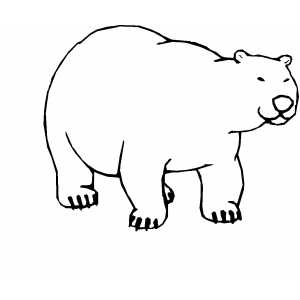 Smiling Polar Bear Coloring Sheet 