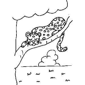 Tiger Sleeping Coloring Sheet 