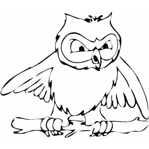 Angry Owl Coloring Sheet 