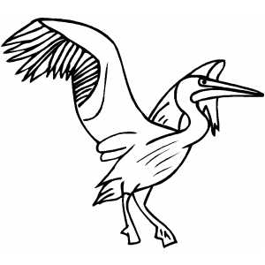 Crane Ready To Fly Coloring Sheet 