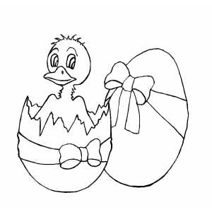 Duck Hatching Coloring Sheet 