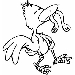 Duck With Worm In Beak Coloring Sheet 