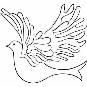 Flying Dove Coloring Sheet 