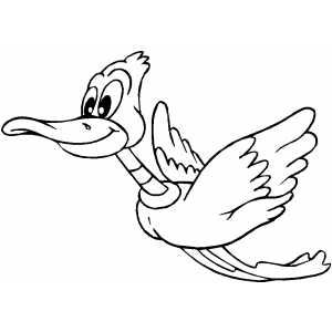 Flying Duck Coloring Sheet 