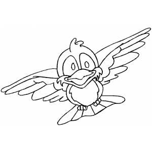 Funny Flying Bird Coloring Sheet 