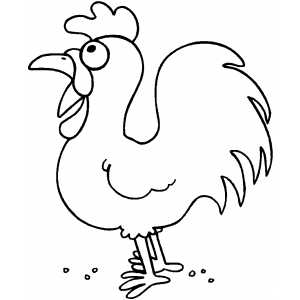 Rooster Kid Coloring Sheet 