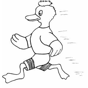 Running Sport Duck Coloring Sheet 