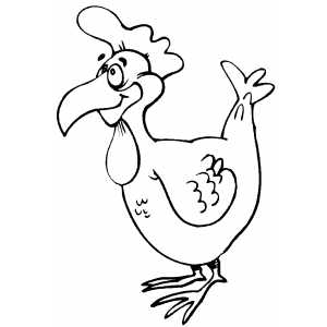 Smiling Chicken Coloring Sheet 