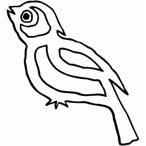 Stylized Bird Coloring Sheet 